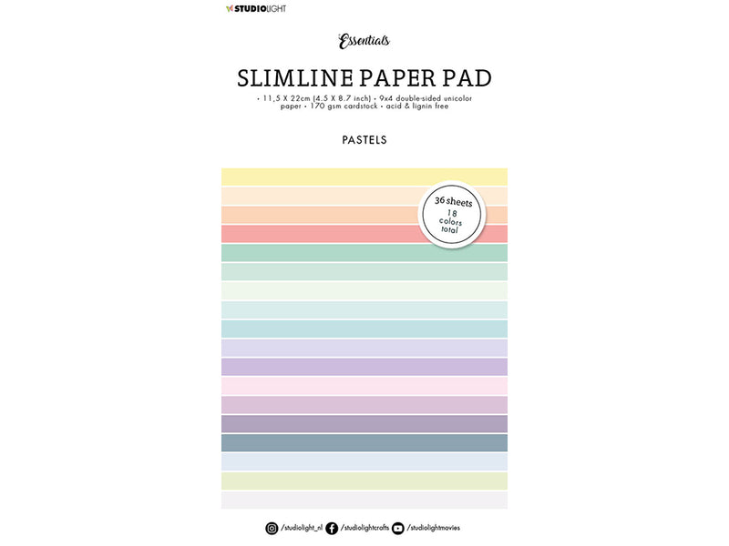 Slimline paper pad - pastels