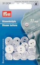 Prym bluseknapper - 11 mm - 20 stk - Hvit