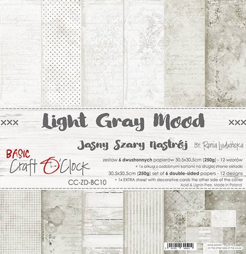 Light gray mood 12x12" paper pack