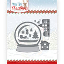 Wintry christmas Snowman in snowglobe