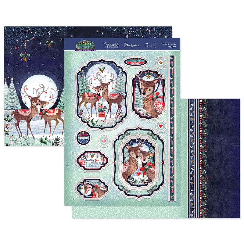 Festive style Merry christmas my deer Luxury topper