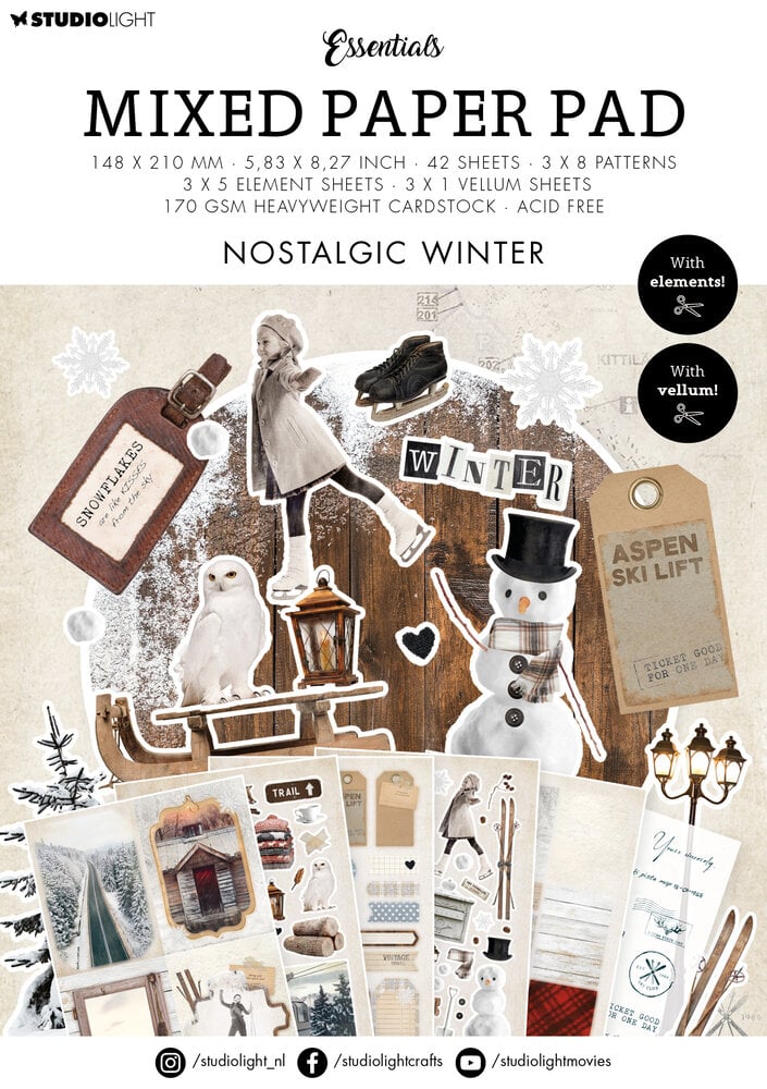 Nostalgic Winter A5 Mixed Paper Pad