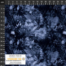 Mørk blå blomster Jersey 1m bit