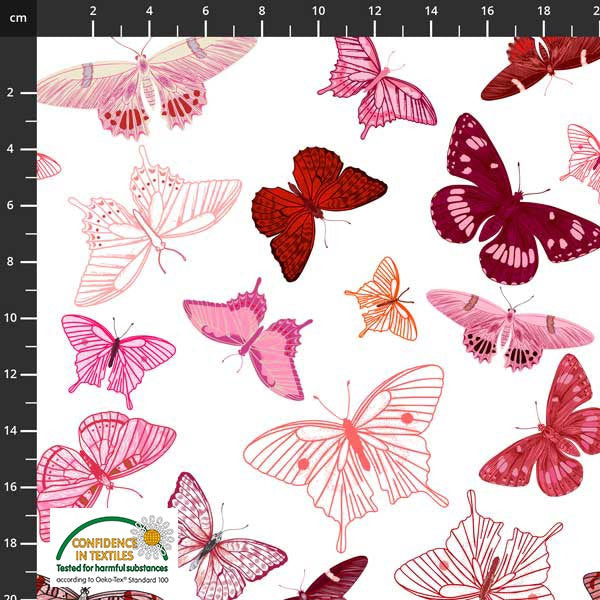 Røde og rosa sommerfugl Jersey 0,5m