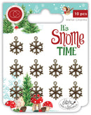 It's Snome Time Metal Charms Snowflakes