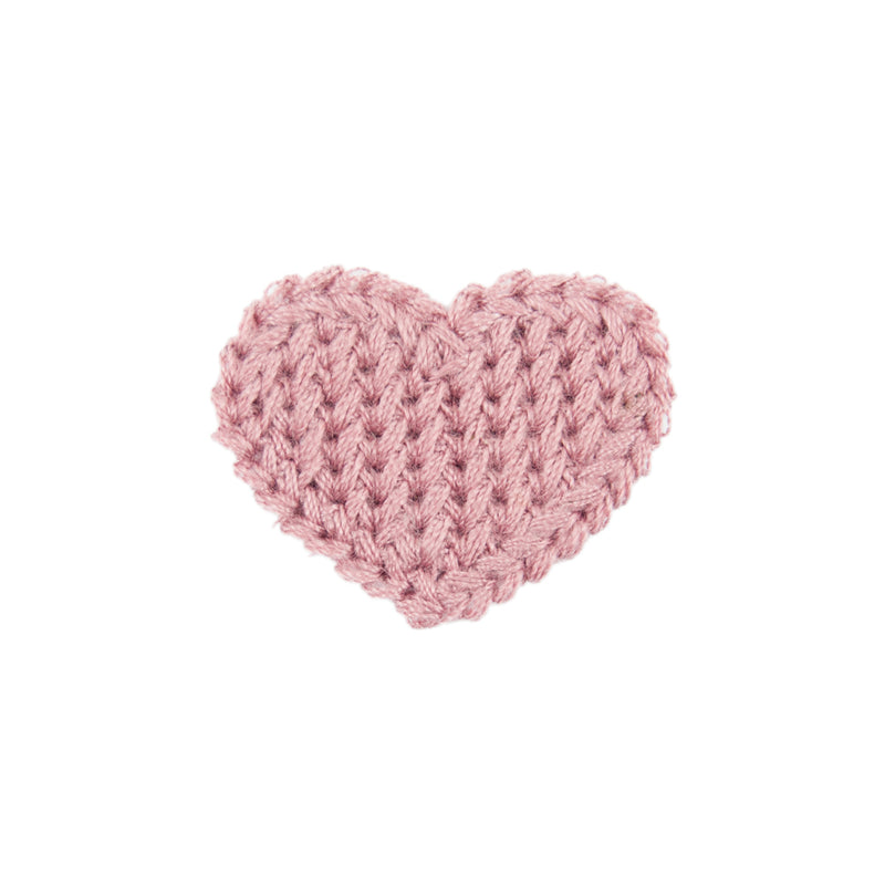 Tekstilmerke hjerte rosa ca 2,5 cm