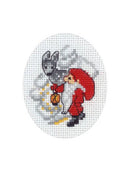 Julekortkit Nisse med dådyr