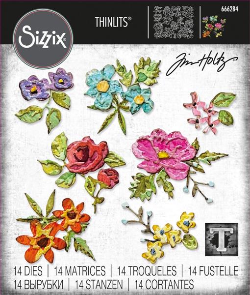Sizzix/Tim Holtz Thinlits Die "Brushstroke Flowers Mini"