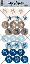 RUNDE KLISTREMERKER JUL, BLÅ