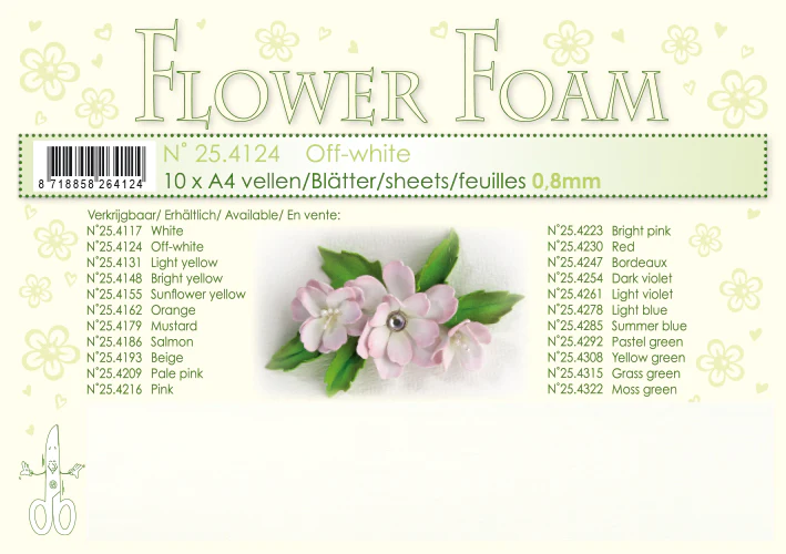 Flower Foam A4 0,8mm " Off White" 10 ark