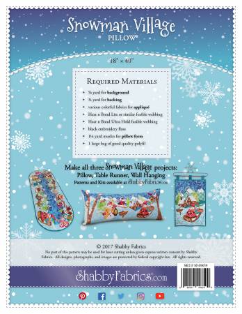 Snowman Village Pillow