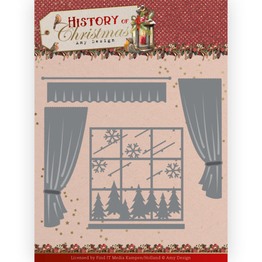 History of christmas - die window with curtain
