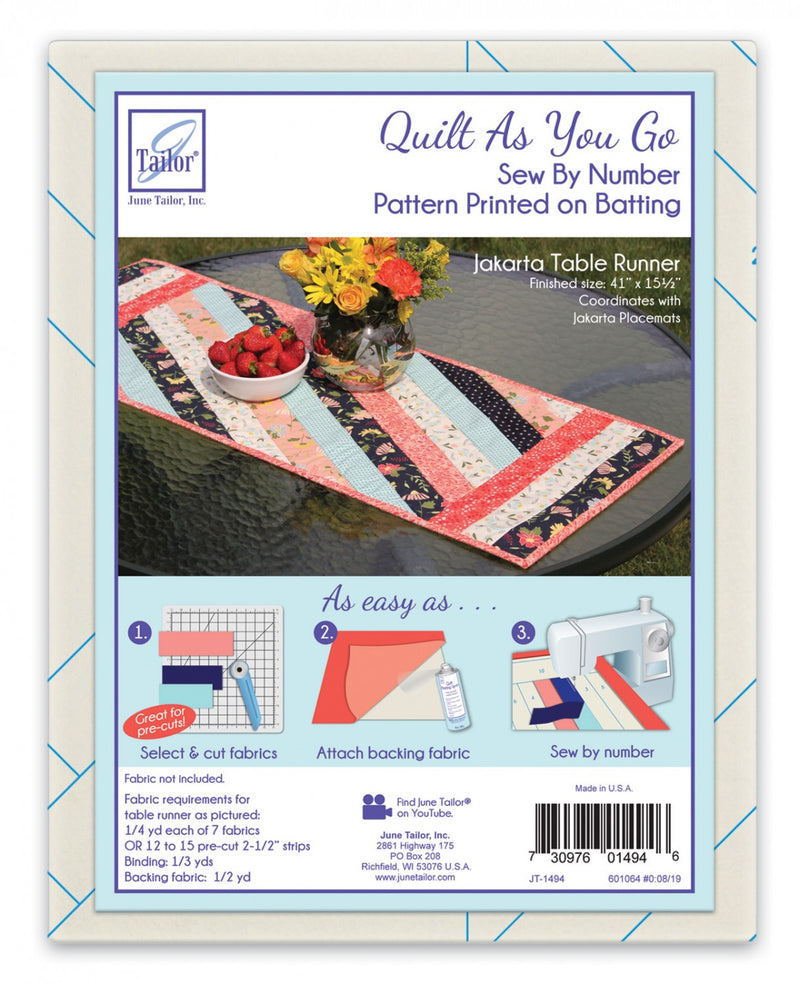 Quilt as you go Jakarta tablerunner