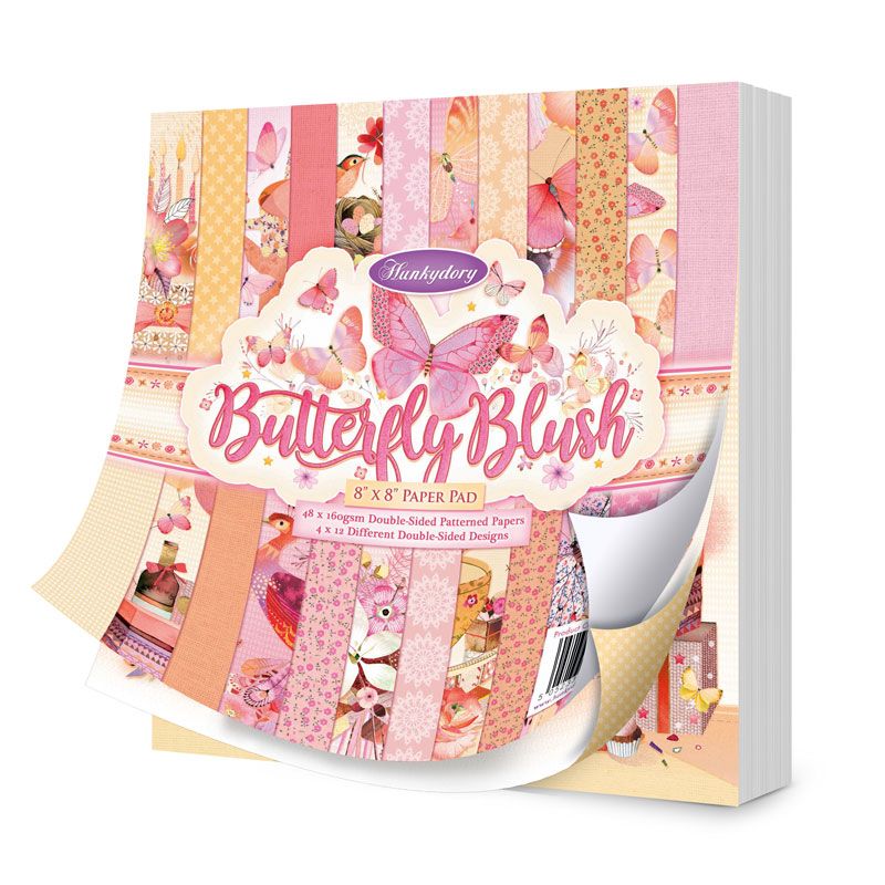Butterfly blush Paper pad 8"x8"
