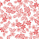 Dotted blossoms white/red  0,5m