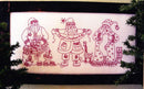 Santa Portrait Trio Redwork
